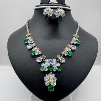 Emerald Blossom Statement Set
