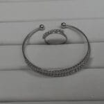 Luxe Dual Line Cuff Set - silver