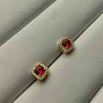 Ruby Glow Stud Earrings