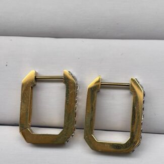 Monarch Crystal Geometric Hoops Earrings