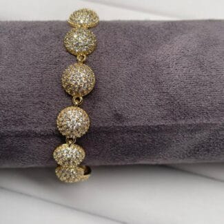 Noir Pavé Luxe Bracelet - Gold toned